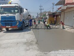 Progres Proyek Rekonstruksi Jalan Rigid Beton Kabuh-Tapen dari Dana APBD 2023, Capai 93%