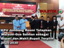 KPU Jombang Resmi Tetapkan Warsubi-Gus Salman sebagai Bupati dan Wakil Bupati Terpilih 2025-2030