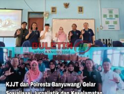 KJJT dan Polresta Banyuwangi Gelar Sosialisasi Jurnalistik dan Keselamatan Lalu Lintas untuk Pelajar