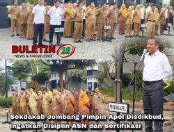 Sekdakab Jombang Pimpin Apel Disdikbud, Ingatkan Disiplin ASN dan Sertifikasi Pendamping Satuan Pendidikan
