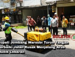 Dinas PUPR Bersama Bupati Jombang Turun Tangan Perbaiki Jalan Rusak Menjelang Arus Mudik Lebaran