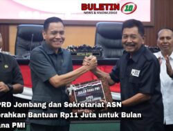DPRD Jombang dan Sekretariat ASN Serahkan Bantuan Rp11 Juta untuk Bulan Dana PMI