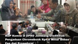 RDP Komisi D DPRD Jombang-Disdikbud: Pengadaan Chromebook Rp4,8 Miliar Bebas Fee dan Prosedural
