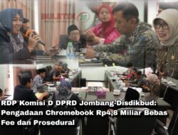 RDP Komisi D DPRD Jombang-Disdikbud: Pengadaan Chromebook Rp4,8 Miliar Bebas Fee dan Prosedural