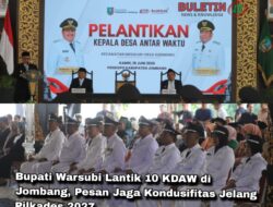 Bupati Warsubi Lantik 10 KDAW di Jombang, Pesan Jaga Kondusifitas Jelang Pilkades 2027